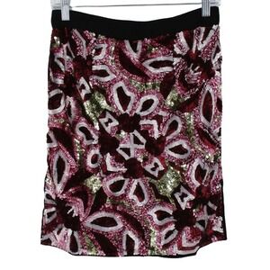 Walter Baker Skirt Womens 4 Portia Sequin Embellished Floral Mini Event Cottage